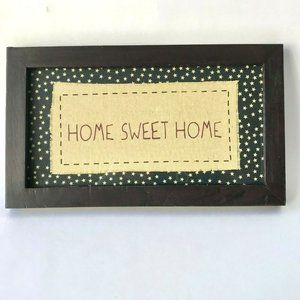 HOME SWEET HOME Wall Plaque Americana Country Farmhouse Wood Frame Patriotic